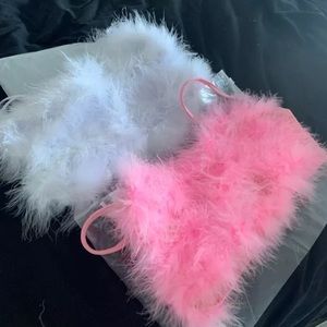 Pink and white crop tops